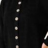 Chevron Patterned Knit Cardigan with Gold Buttons Black - immagine 4