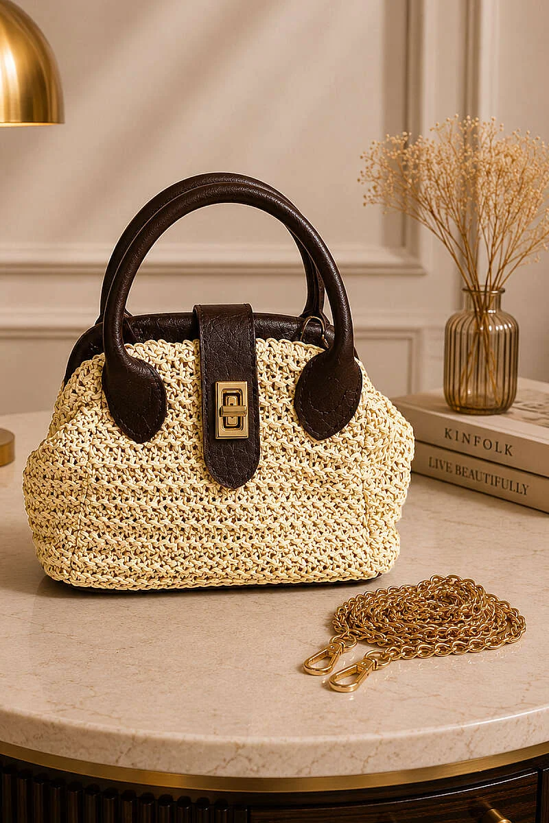 Key Detail Woven Bag Dark Brown