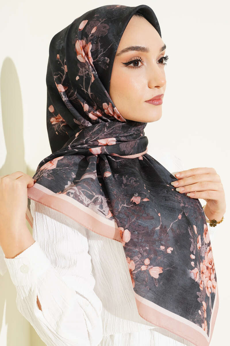 Floral Soft Scarf Latte - Imagen 2
