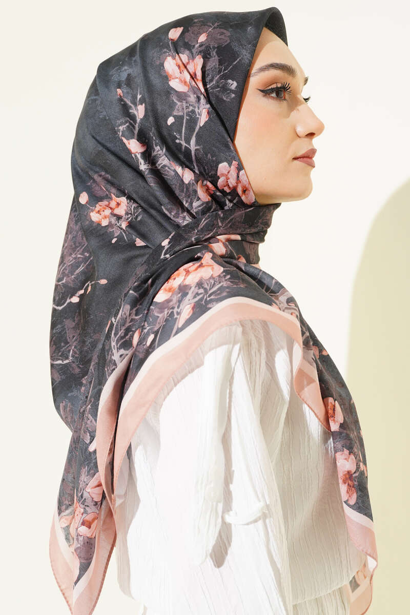 Floral Soft Scarf Latte - Imagen 3