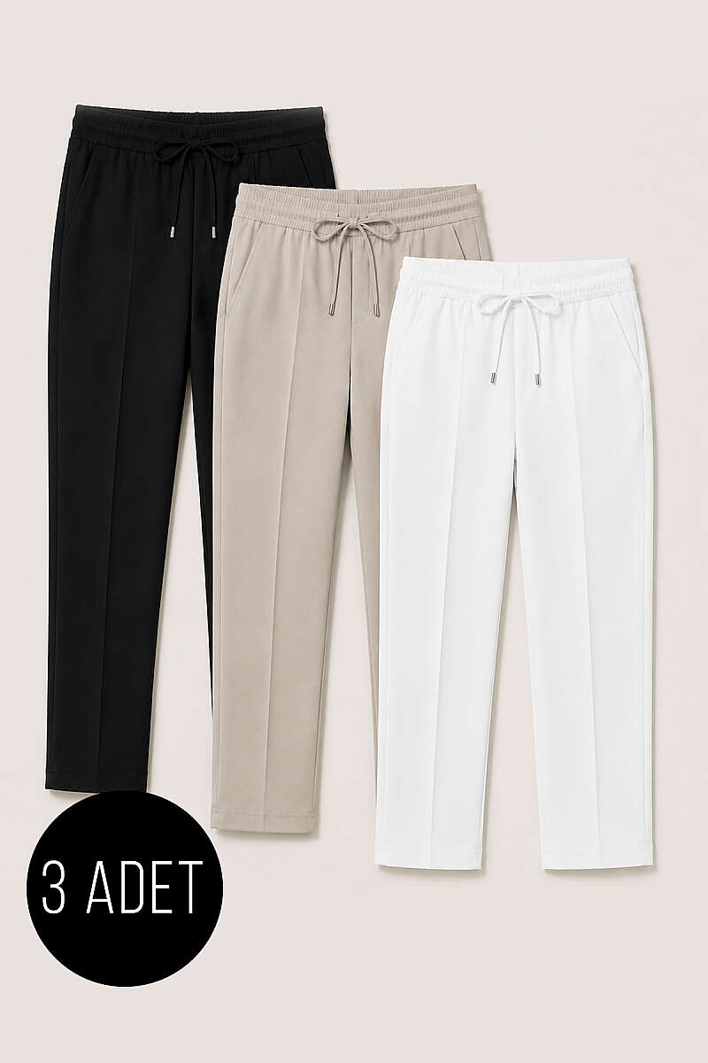 3-Piece Waistband Elastic Slim Fit Trousers Assorted 7 Assorted 3 – Bild 2