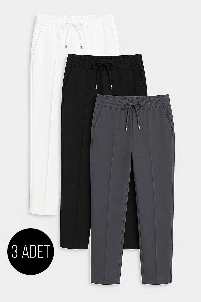 3-Piece Waistband Elastic Slim Fit Trousers Assorted 7 Assorted 3 – Bild 3