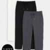 3-Piece Waistband Elastic Slim Fit Trousers Assorted 7 Assorted