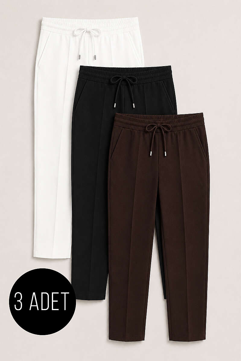 3-Piece Waistband Elastic Slim Fit Trousers Assorted 7 Assorted 3 – Bild 4