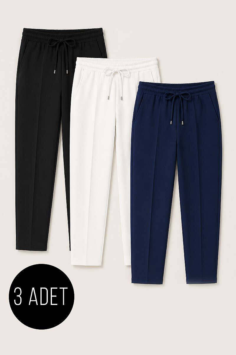 3-Piece Waistband Elastic Slim Fit Trousers Assorted 7 Assorted 3 – Bild 6