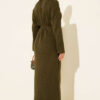 Openwork Belted Knit Dress Khaki - الصورة 3