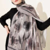 Watercolor Pattern Bamboo Crinkle Scarf Grey - immagine 2