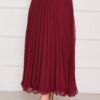 Pleated Modest Skirt with Ruffled Hem Edge Burgundy - immagine 3