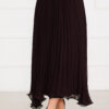 Pleated Modest Skirt with Ruffled Hem Edge Brown - Image 2