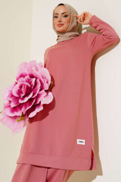 Alternative view of Embroidered Wide Leg Two-Piece Set Rose Dust