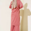 Embroidered Wide Leg Two-Piece Set Rose Dust - Afbeelding 3