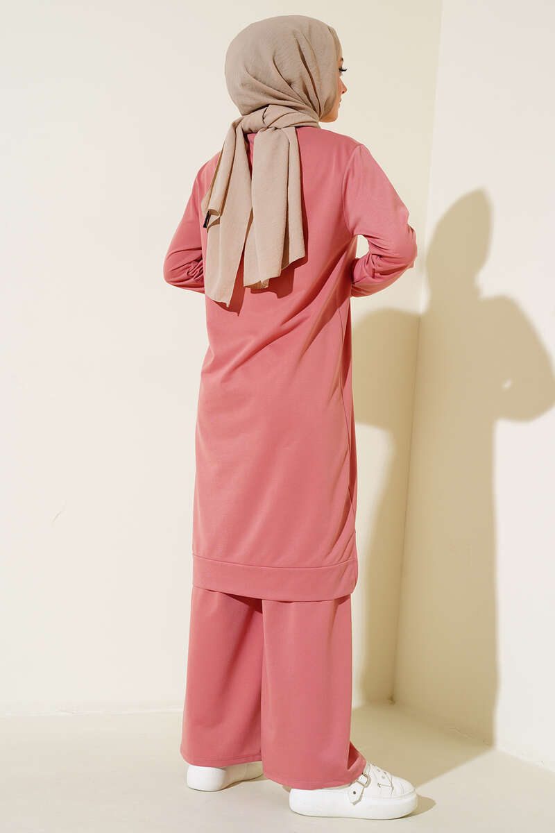 Embroidered Wide Leg Two-Piece Set Rose Dust - Afbeelding 3