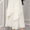 Asymmetrical Tiered Ruffled Hem Edge Skirt Yellow - immagine 2