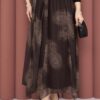 Asymmetrical Cut Printed Tulle Skirt Brown - Image 2