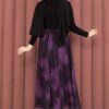 Asymmetrical Cut Printed Tulle Skirt Plum – Image 5