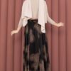Asymmetrical Cut Printed Tulle Skirt Black - Image 5