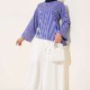 Asymmetrical Cut Tunic Navy Blue - immagine 2