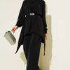Striped French Terry Faux Pocket Two-Piece Set Black - immagine 5