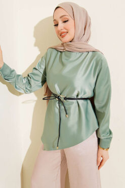 Asymmetrical Satin Tunic Hazel