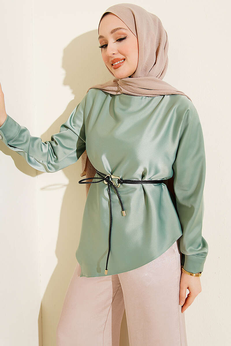 Asymmetrical Satin Tunic Hazel