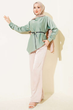 Alternative view of Asymmetrical Satin Tunic Hazel