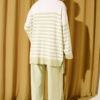 Striped Knit Two-Piece Set with Scarf Detail Aqua Green - Imagen 3
