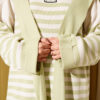 Striped Knit Two-Piece Set with Scarf Detail Aqua Green - Imagen 4