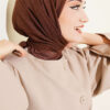 Aya Series Thin Cotton Scarf Dark Brown - Image 2