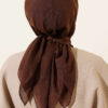 Aya Series Thin Cotton Scarf Dark Brown - Image 3