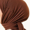 Aya Series Thin Cotton Scarf Dark Brown - Image 4