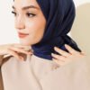 Aya Series Thin Cotton Scarf Navy Blue