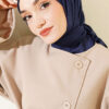 Aya Series Thin Cotton Scarf Navy Blue - immagine 2
