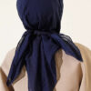 Aya Series Thin Cotton Scarf Navy Blue - immagine 3