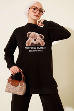 Alternative view of Bear Print Three-Piece Set Dark Brown