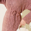 Diamond Pattern Openwork Knit Dress Rose Dust - الصورة 4