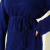 Diamond Pattern Openwork Knit Dress Parliament Blue - Imagen 4