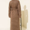 Diamond Pattern Openwork Knit Dress Mink - Imagen 3