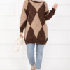 Diamond Pattern Knit Sweater Brown – Bild 3