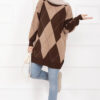 Diamond Pattern Knit Sweater Brown – Bild 4
