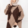 Diamond Pattern Knit Sweater Brown – Bild 2