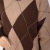 Diamond Pattern Knit Sweater Brown – Bild 5