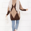 Diamond Pattern Knit Sweater Brown – Bild 6