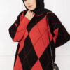 Diamond Pattern Knit Sweater Red - Afbeelding 2