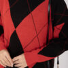 Diamond Pattern Knit Sweater Red - Afbeelding 4