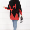 Diamond Pattern Knit Sweater Red - Afbeelding 5