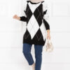 Diamond Pattern Knit Sweater Black