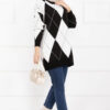 Diamond Pattern Knit Sweater Black – Bild 3