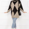 Diamond Pattern Knit Sweater Mink