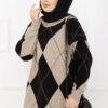 Diamond Pattern Knit Sweater Mink - Afbeelding 2