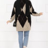 Diamond Pattern Knit Sweater Mink - Afbeelding 5